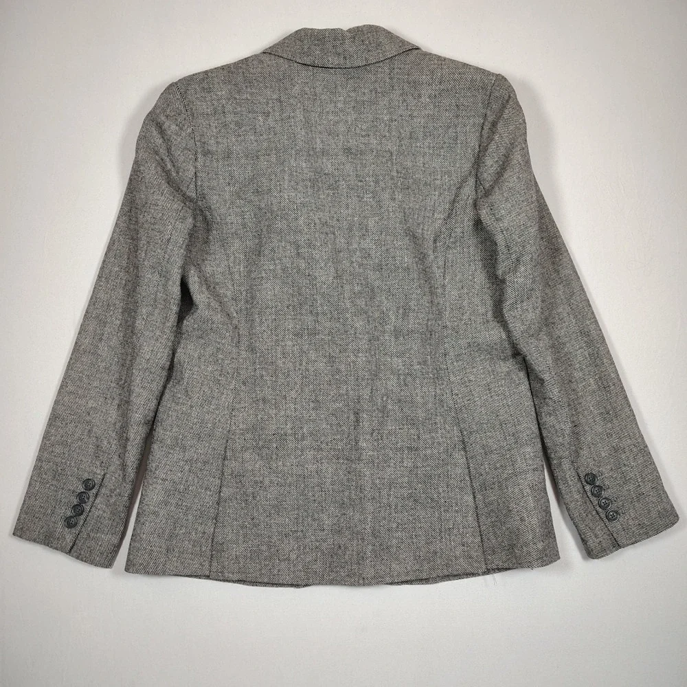 Eddie Bauer Blazer Mens M Grey Herringbone Wool Blend Two Button Sport Coat